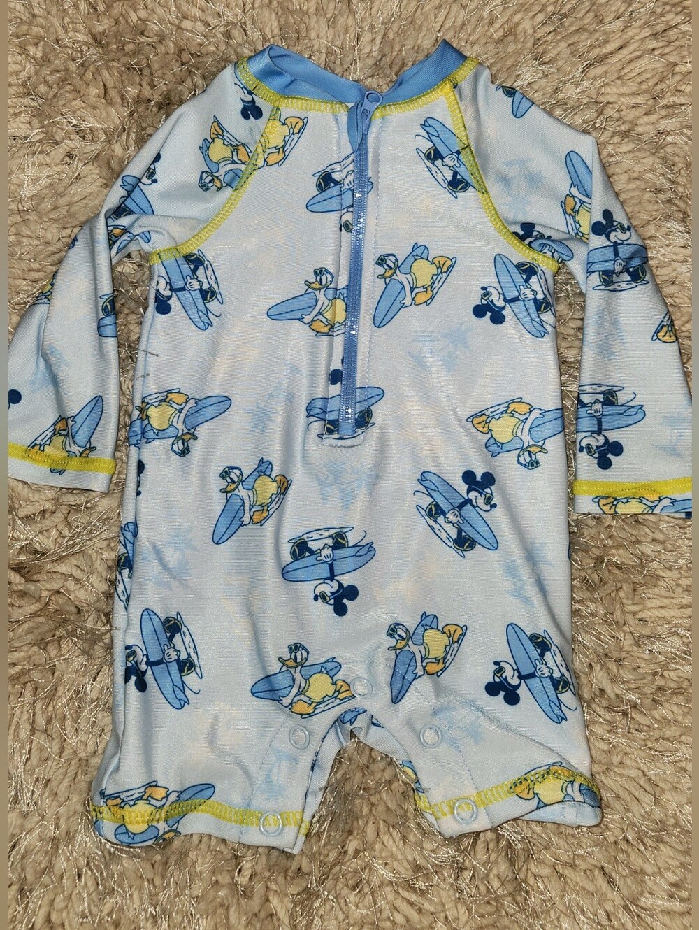 NEW - Disney Mickey Mouse Baby Boy Rash Guard Swimsuit (Size 6M)